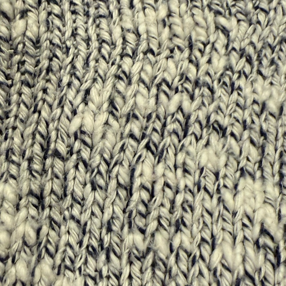 LL Bean Navy/White Marled Cotton Ragg Funnelneck Pullover Sweater‎ Size Small - Picture 4 of 10